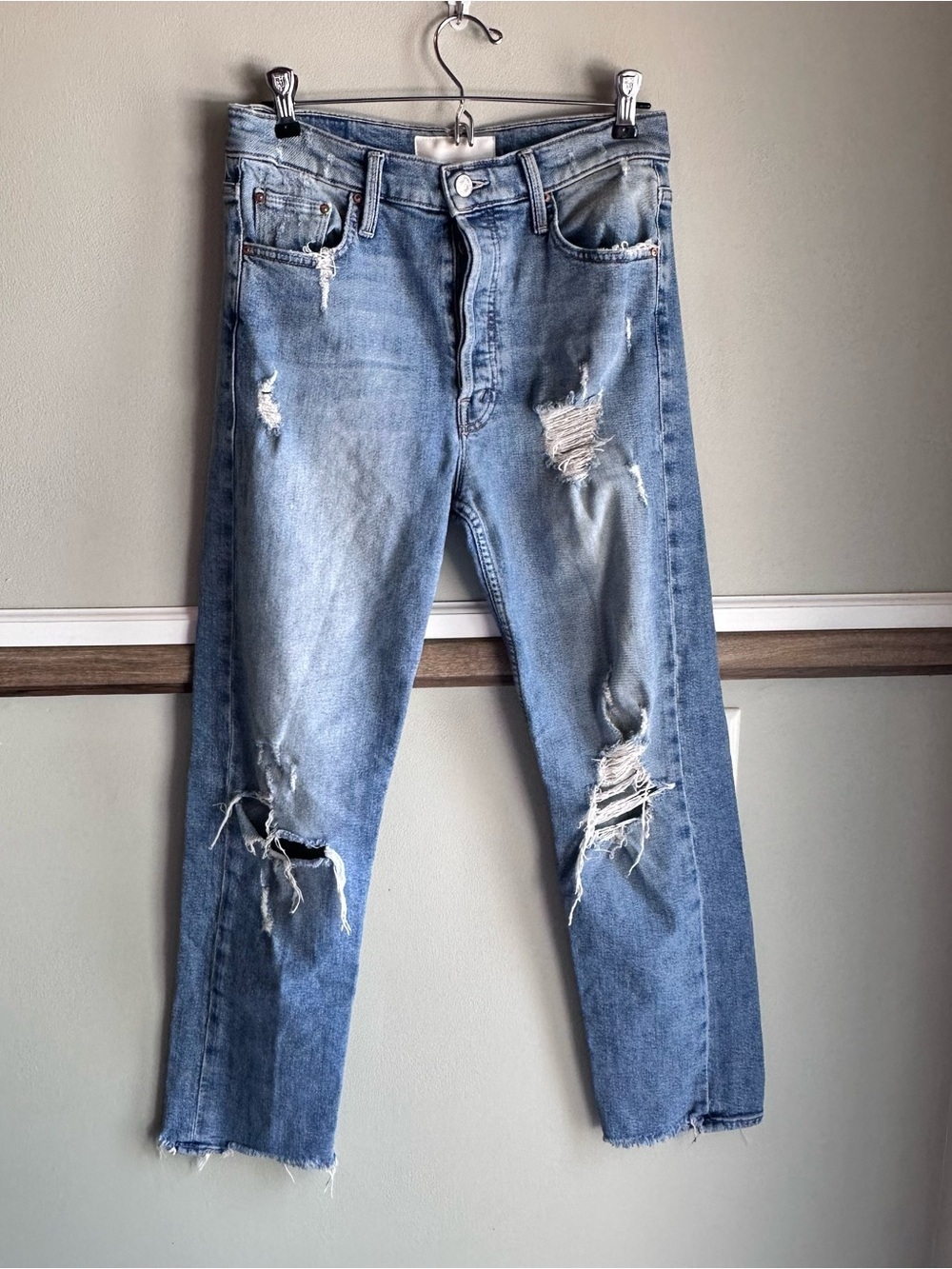 Mother Superior Denim The Tomcat Ankle Quite Contrary Distressed Jeans​